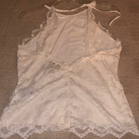 Cream halter top with lace size 12 - Picture 2 of 4